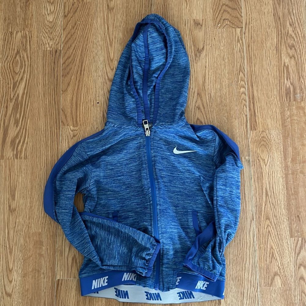 Nike Girls Dri-Fit Tracksuit Jacket & Pants Blue White Size 6X Athletic Set